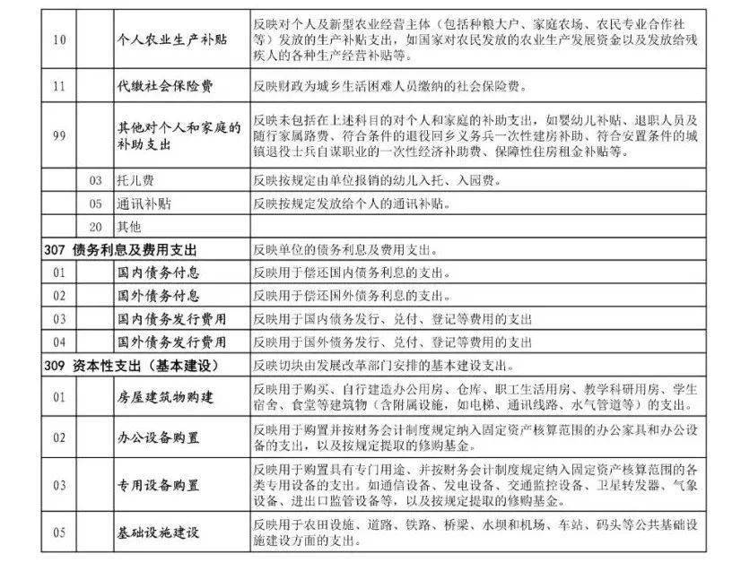 部门预算支出经济分类"项"级科目目录参考_收支_实际_政府