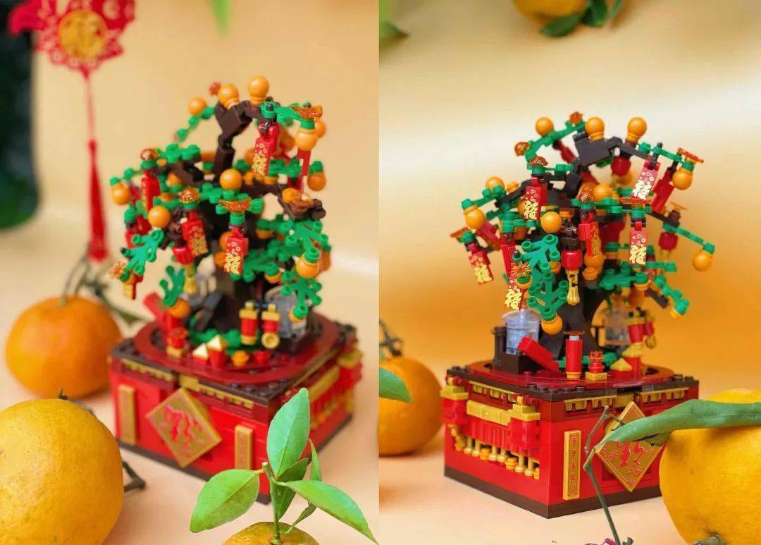 橘子|【新年礼物DIY】年味十足的国潮积木来袭！几十元拿下新年乐趣~