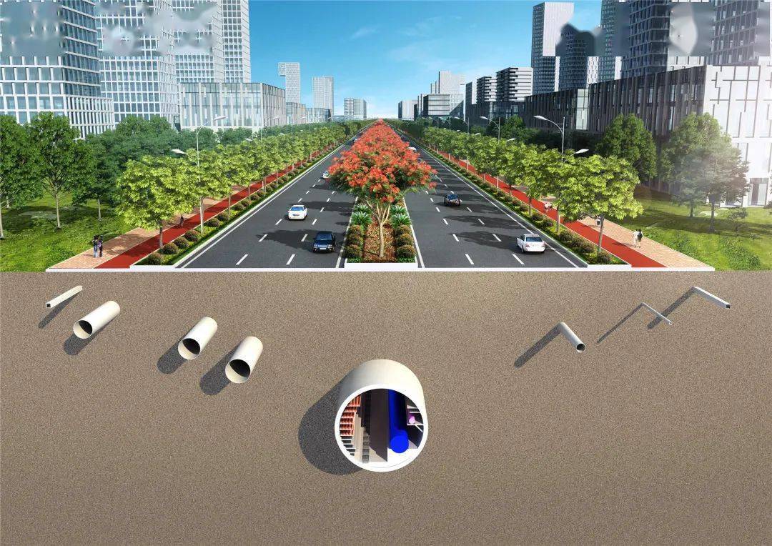 顺德区新城路(规划逢沙大道至东乐路)综合管廊工程效果图项目作用与