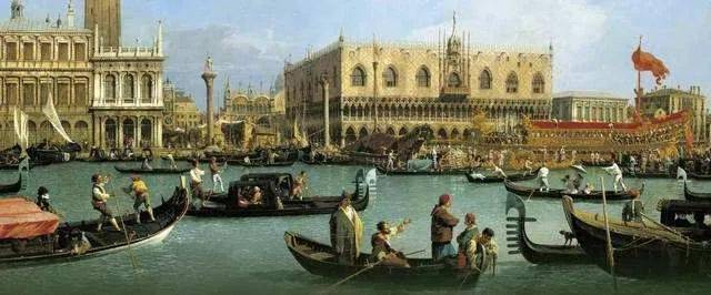 威尼斯画派绘制的16世纪繁荣港口