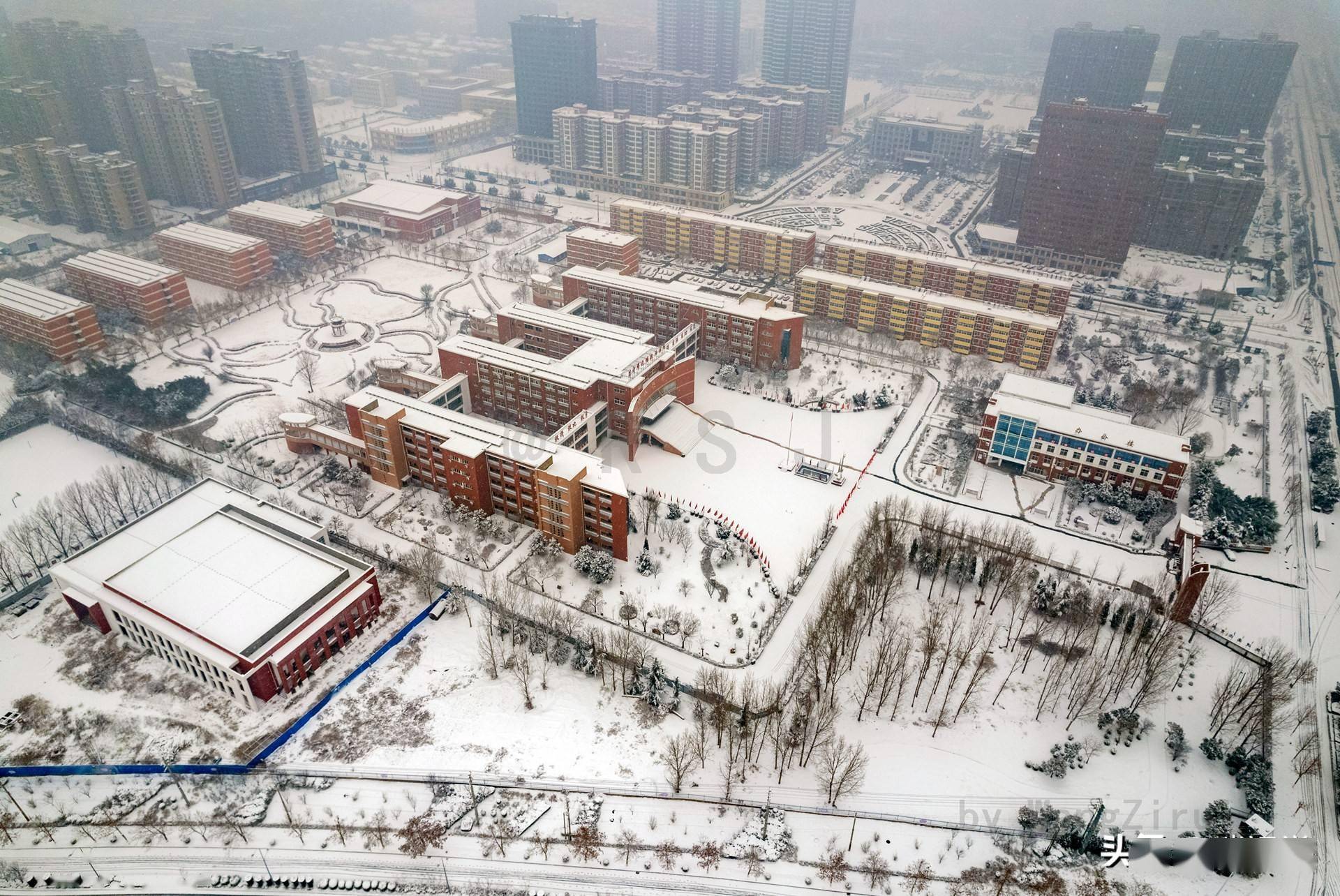 航拍:2002年的第二场雪,银装素裹,分外妖娆_滑县_英民_文明路