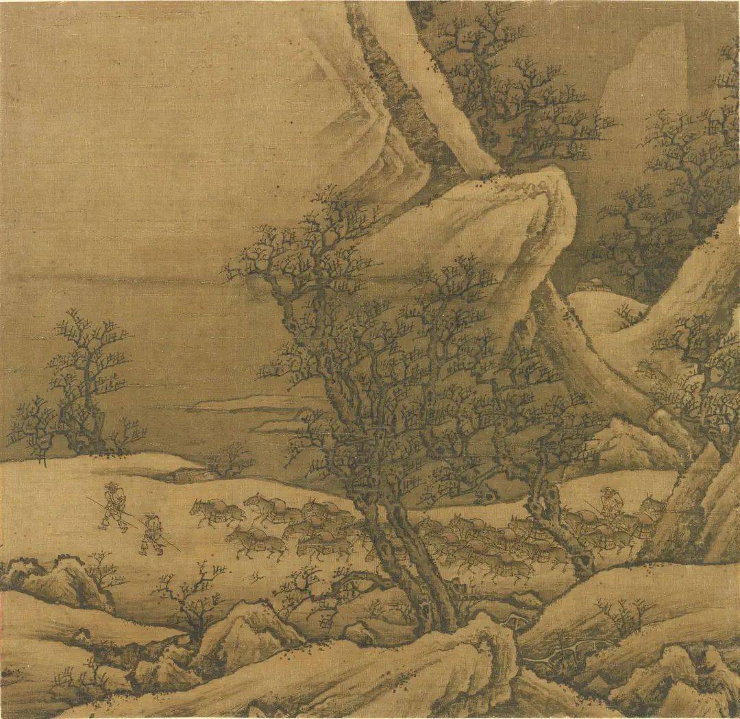 9cm 美国弗利尔美术馆藏明 吴伟《灞桥风雪图》(局部) 绢本水墨原作