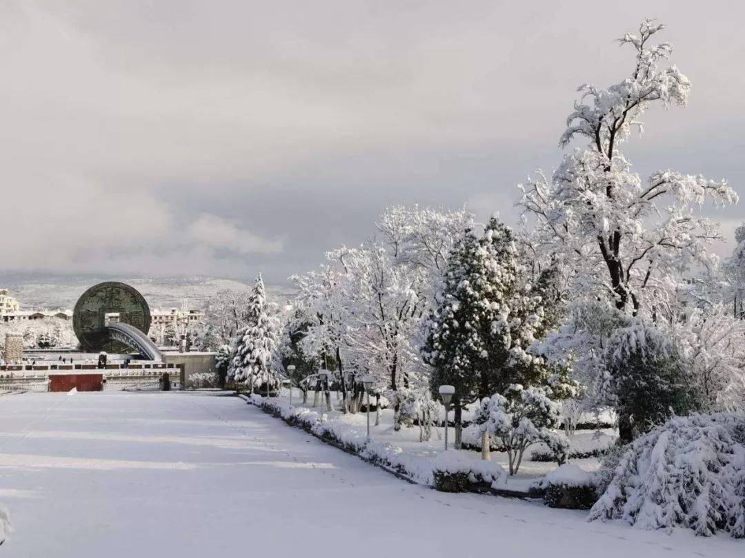 会泽公园雪景图片