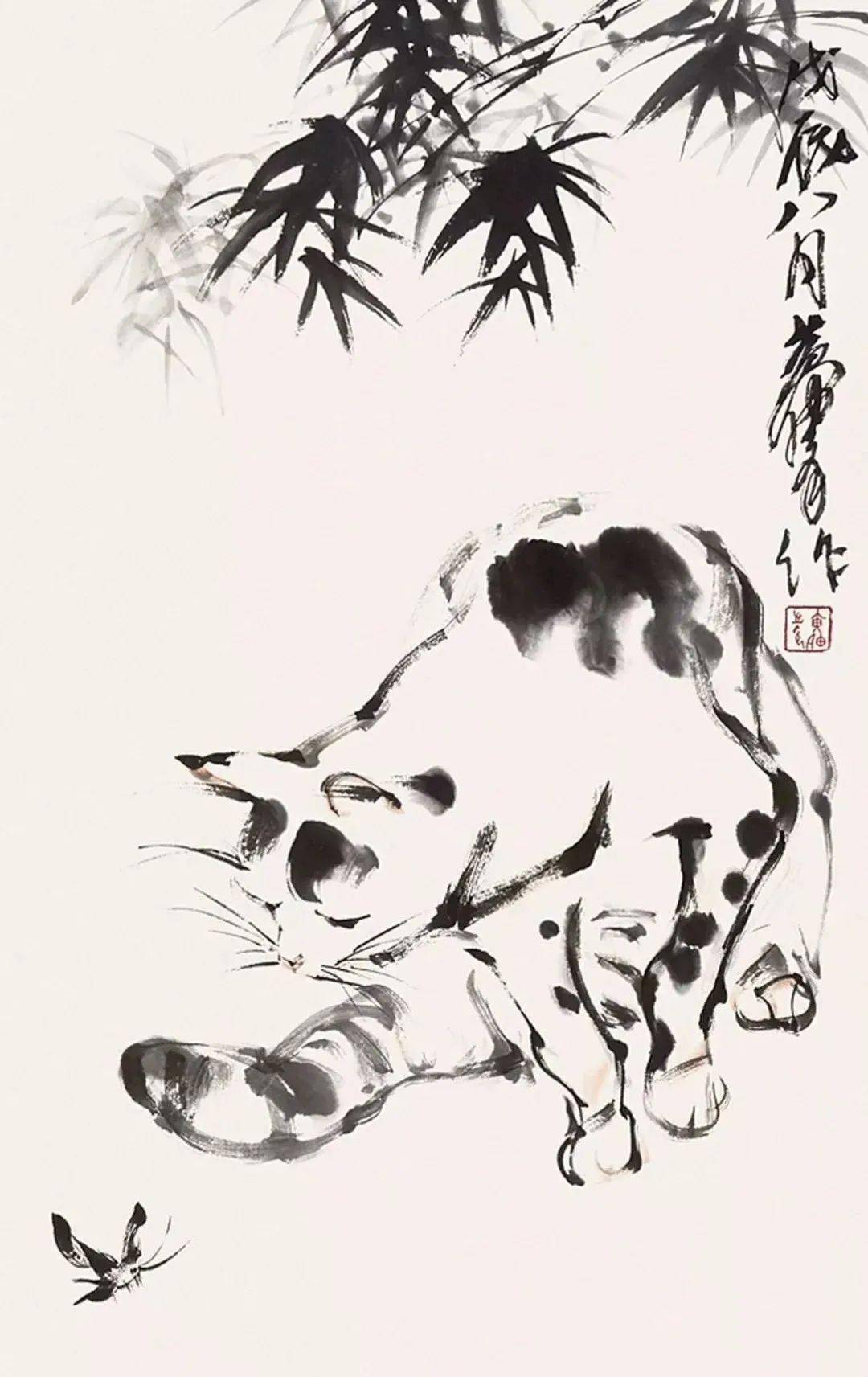 看看黄胄笔下的小萌猫~_生活_人物_速写