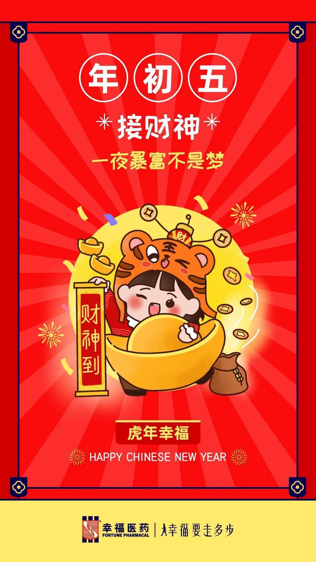 正月初五 接财神 一夜暴富不是梦 初五迎财神 大年初五接财神 图文