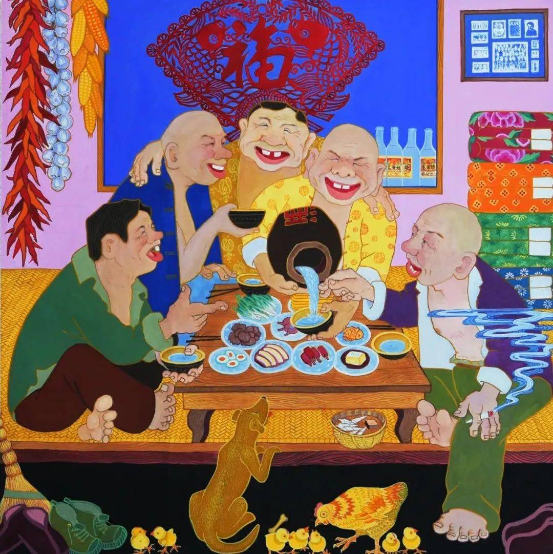 金虎值岁庆丰年——桦甸市举办2022年“迎新春”网络农民画展_尹影_乡村_张清涛