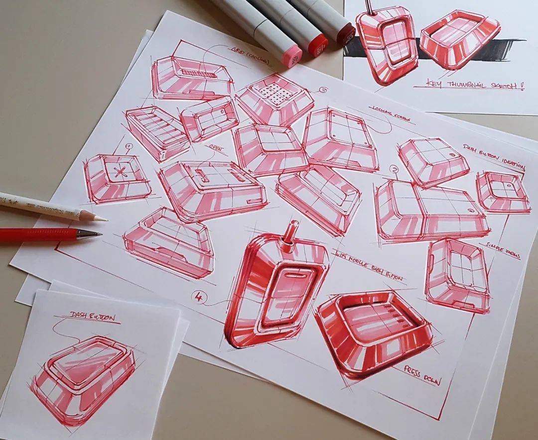 产品手绘丨适合小白寒假在家练习的方形产品手绘图