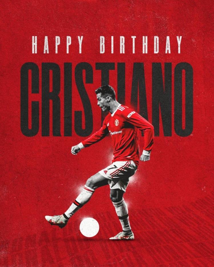 生日|曼联海报为C罗37岁庆生：祝克里斯蒂亚诺生日快乐
