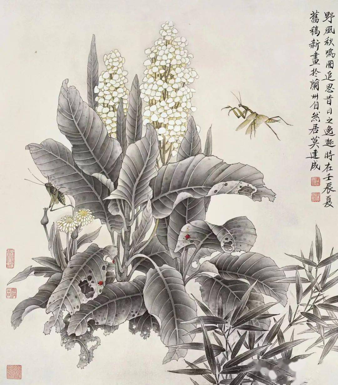 金尚推荐莫建成野风秋鸣系列工笔花鸟经典