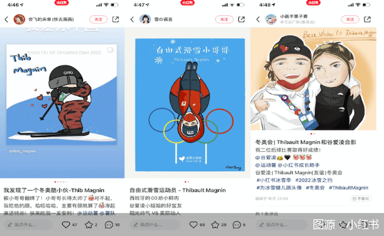 滑雪|西班牙滑雪运动员“翻牌”小红书用户漫画，并中文感谢：谢谢你们的支持