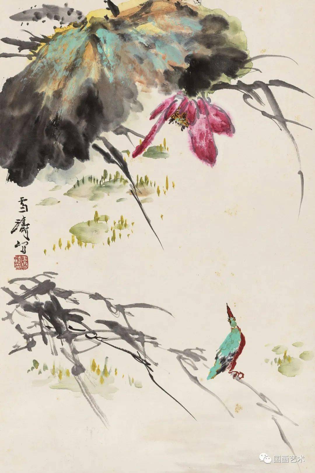 春风浓艳——荣宝斋王雪涛花鸟拍品欣赏_八哥_形象_荷花