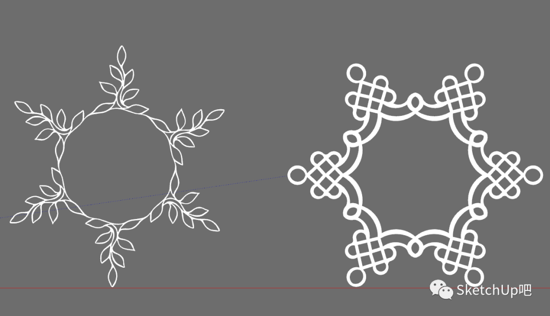 1,在cad或者ai中将需要的部件进行描图,也可以在sketchup中使用【样条