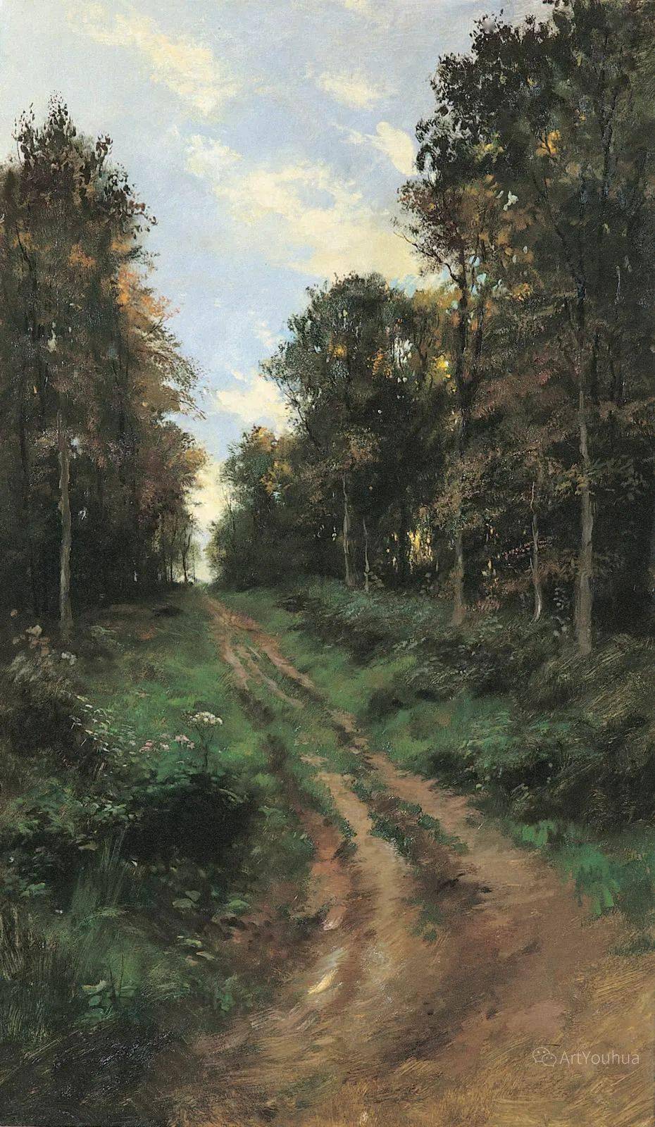 长竖构图风景油画俄罗斯画家谢尔盖图图诺夫作品