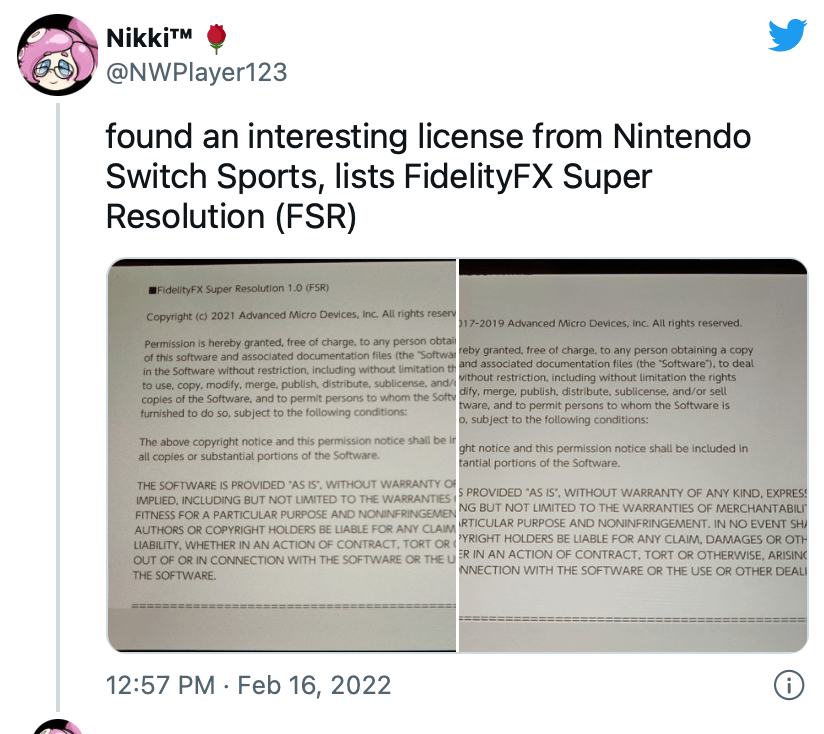 Wii|Switch体感游戏《Nintendo Switch Sports》将支持 AMD FSR 技术