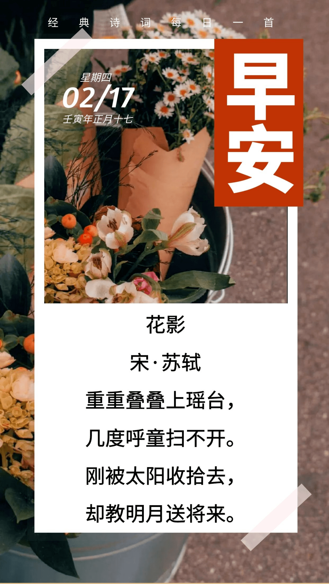 花影的儿童古诗画图片