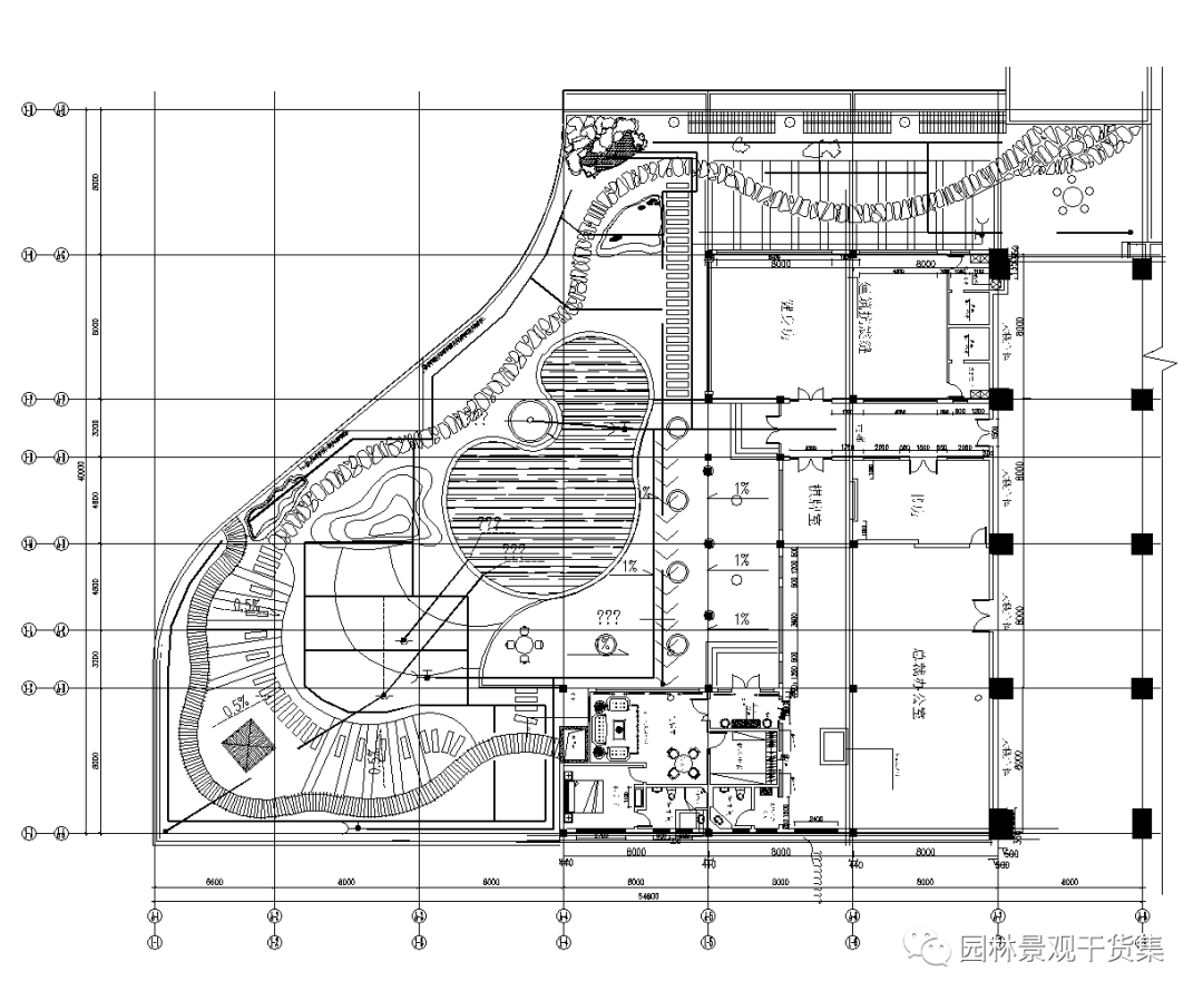 屋頂花園cad施工套圖_辦公樓_資料_觀水