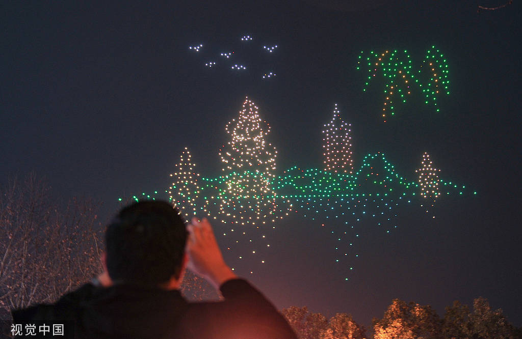 杭州|杭州亚运会倒计时200天 千架无人机带来炫目表演