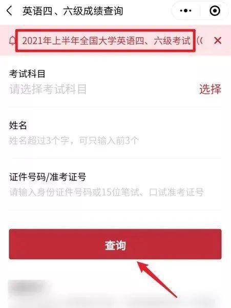搜索"国家政务服务平台",找到英语四,六级成绩查询小程序—国家政务