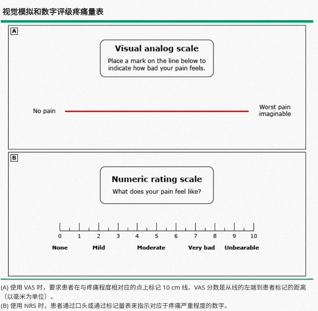 vas与nrs评分面部表情疼痛评分量表睡着的患者 观察至少 2 分钟或更