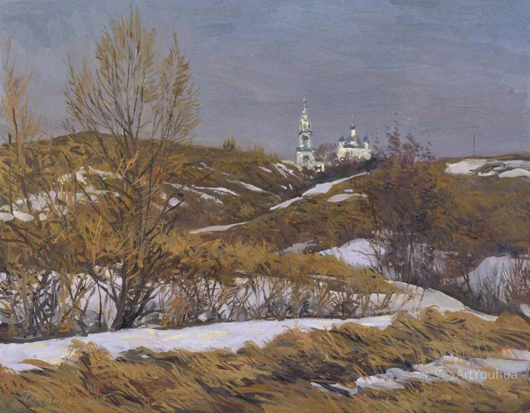 俄罗斯功勋艺术家叶夫根尼维克多罗维奇罗马什科风景油画作品欣赏