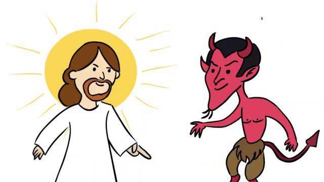 恶魔想吃人为躲过惩罚费尽心机不料还是被上帝识破了