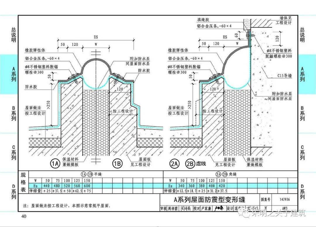 笔记变形缝建筑构造14j936