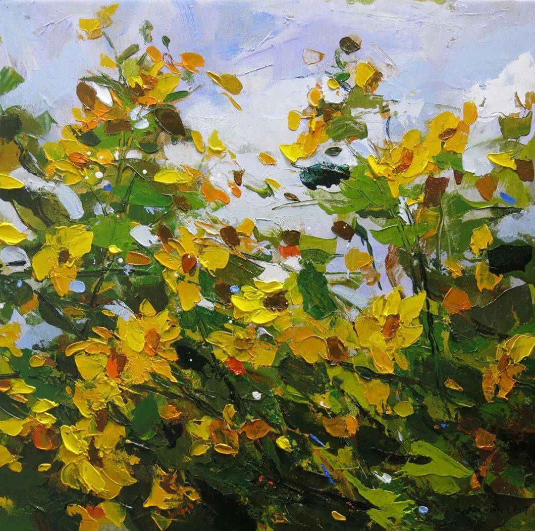 越南画家chu van 的厚重印象派花卉油画作品欣赏_艺术_chu_朱文