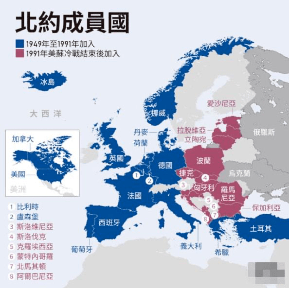 欧洲北约国家地图图片