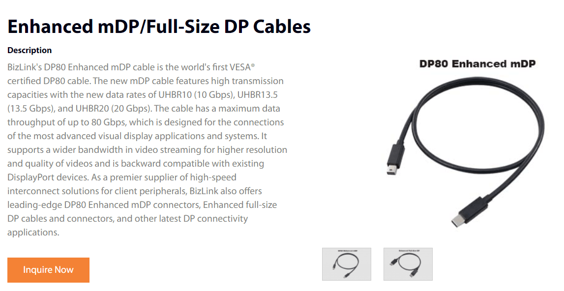 设备|BizLink 发布全球首款 DP80 线材，支持 DisplayPort 2.0 标准