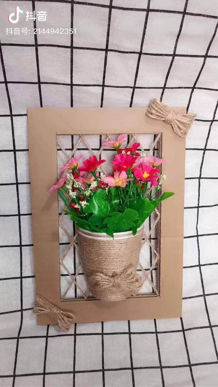麻绳和纸板的结合手工制作