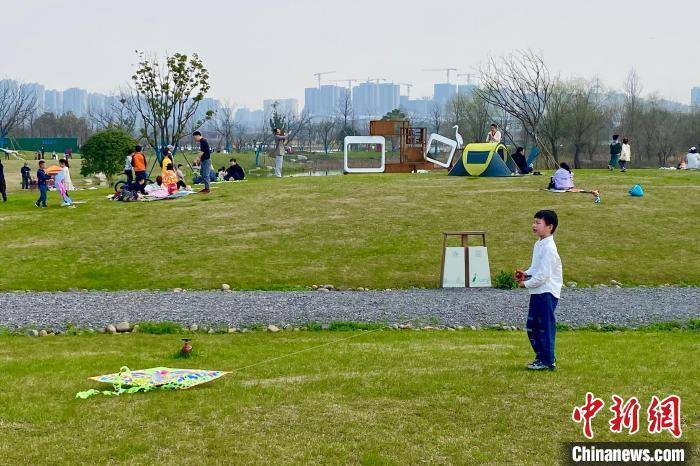 纸鸢|杭州：市民踏青郊游 迎春风放纸鸢