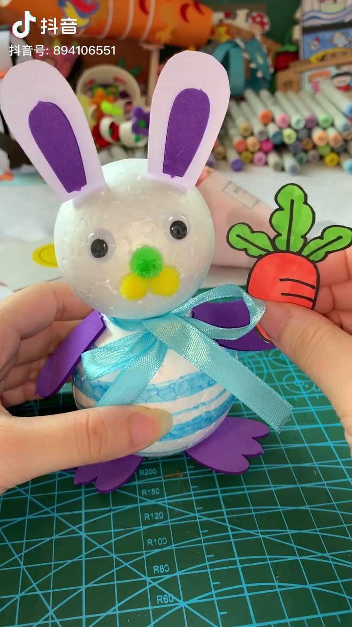 手工diy小兔泡沫球的妙用创意手工手工diy一起做手工