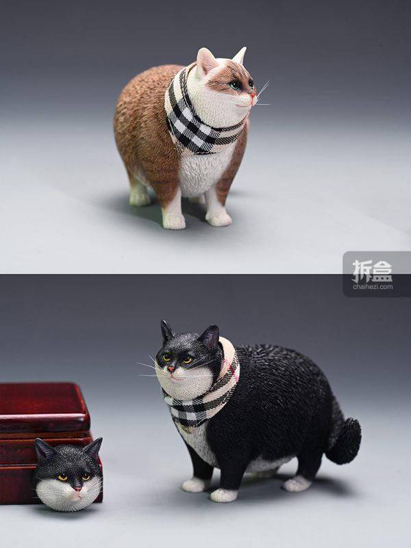 产品JXK 1/6 换头肥猫模型 仿真可爱有趣宠物猫咪动物潮玩摆件