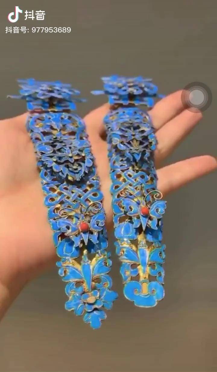 故宫汉服节点翠头饰清宫点翠凤钗