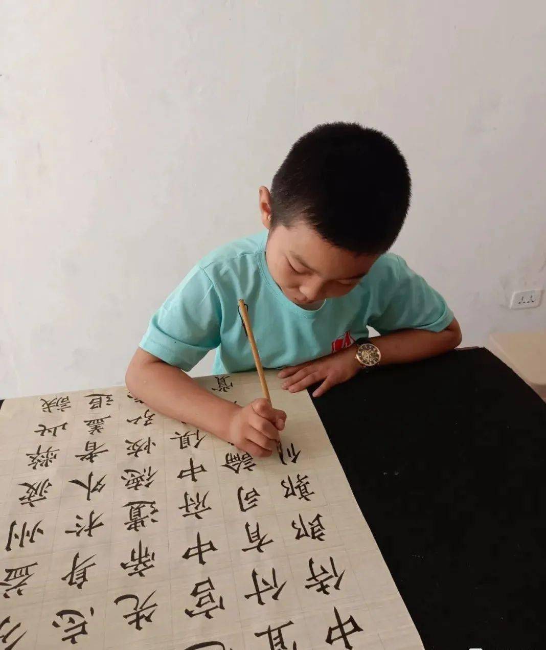 12岁少年的书法太惊艳……_张晓博_父亲_孩子