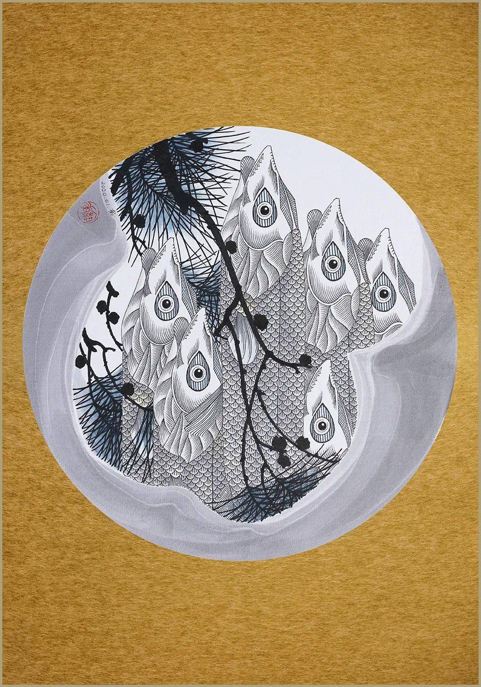 鱼戏张宝华绘画作品展开幕