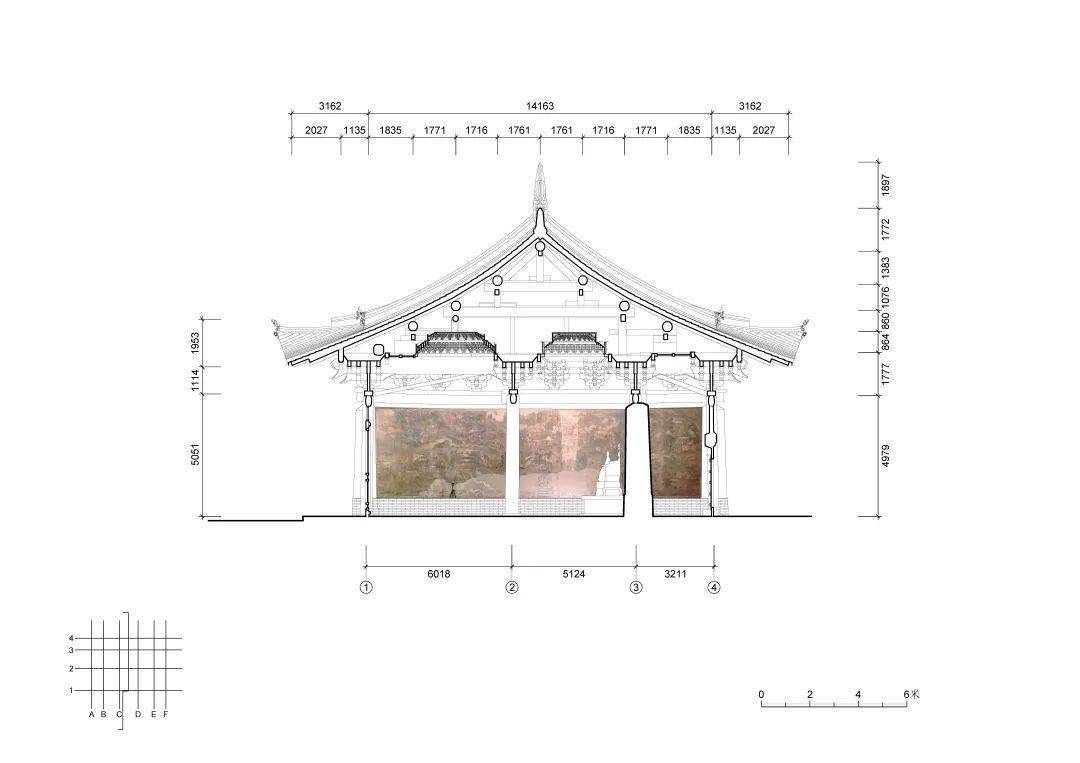 永乐宫三清殿明间横剖面永乐宫三清殿西立面永乐宫三清殿南立面永乐宫