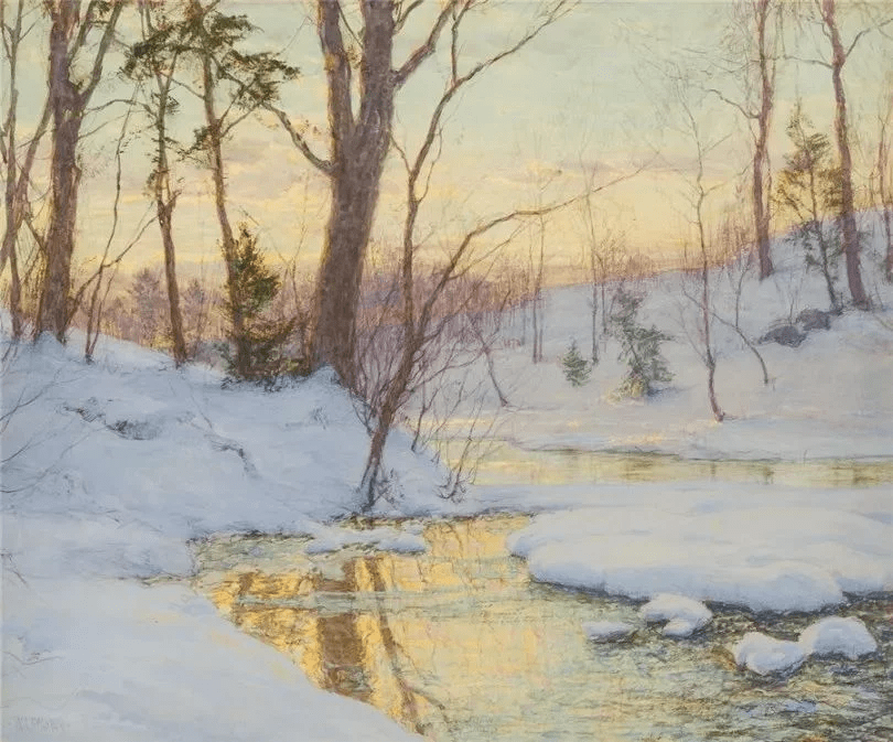 帕尔默的雪景油画美