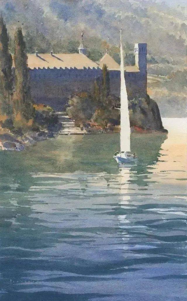 如此恢弘大气的水彩风景绘画这个取景角度也太神了吧