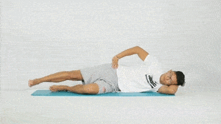 贝壳式肘膝位侧桥支撑加单腿外摆肘脚位侧桥支撑加单腿外摆小狗式五