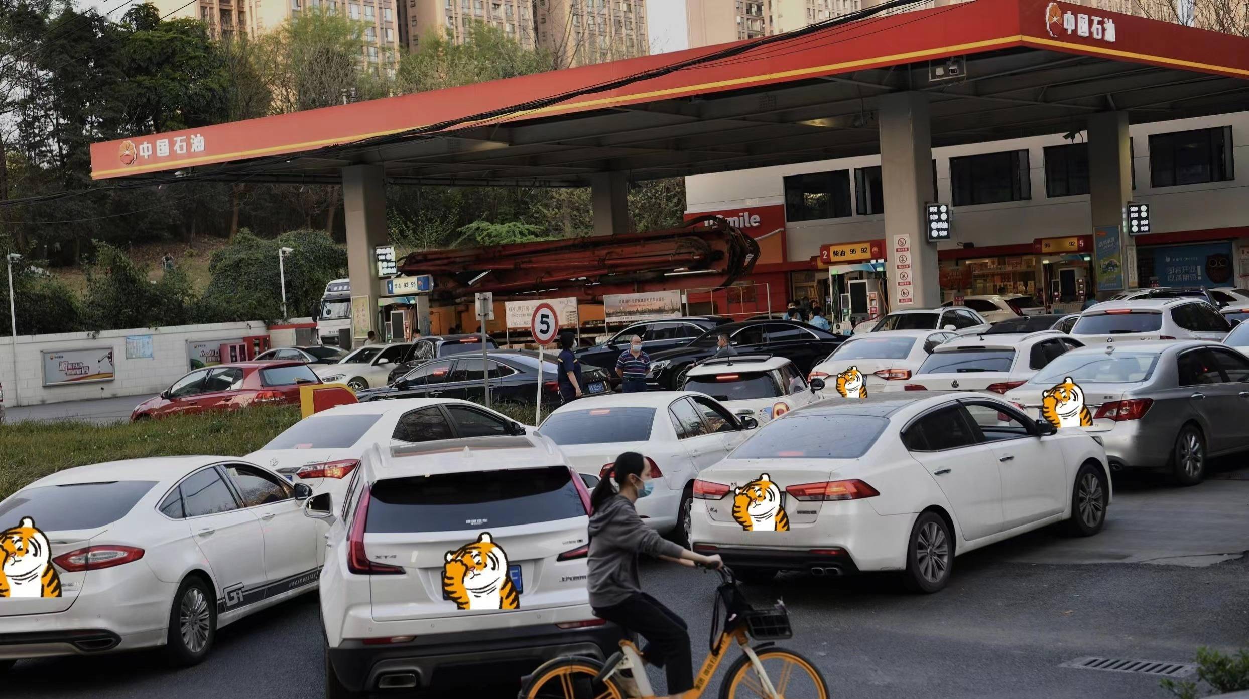 重庆加油排队图片