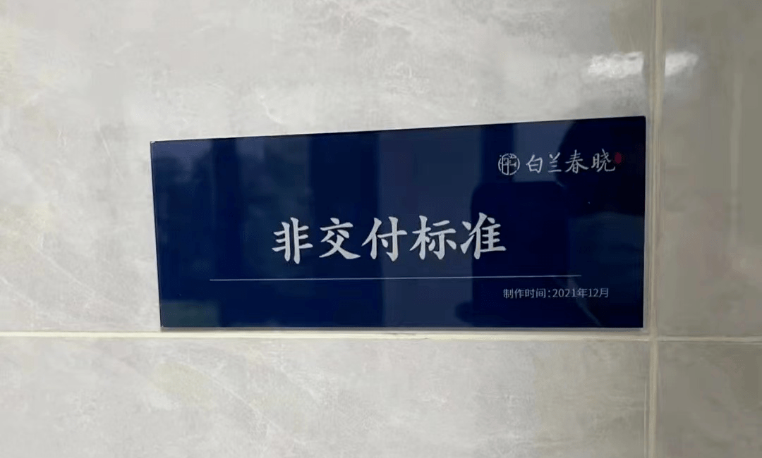 将原本样板间的厨房墙面贴上了"非交付标准"的相