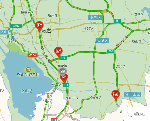 g3京台高速枣庄站台北方向入口,北京方向入口临时关闭,s38岚菏高速