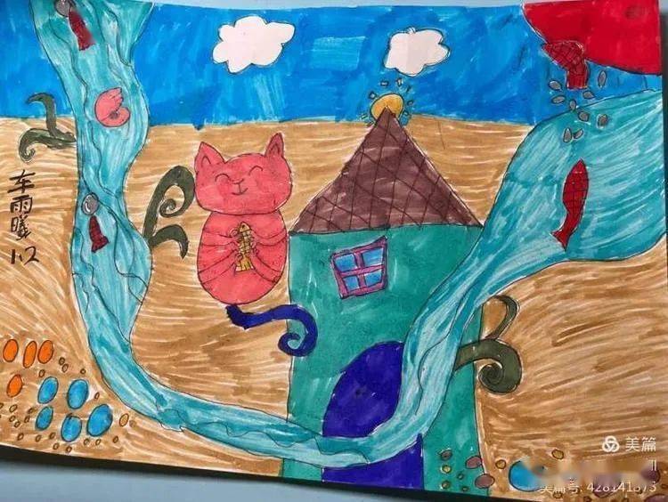 讲好防疫故事一年级画中画作品展