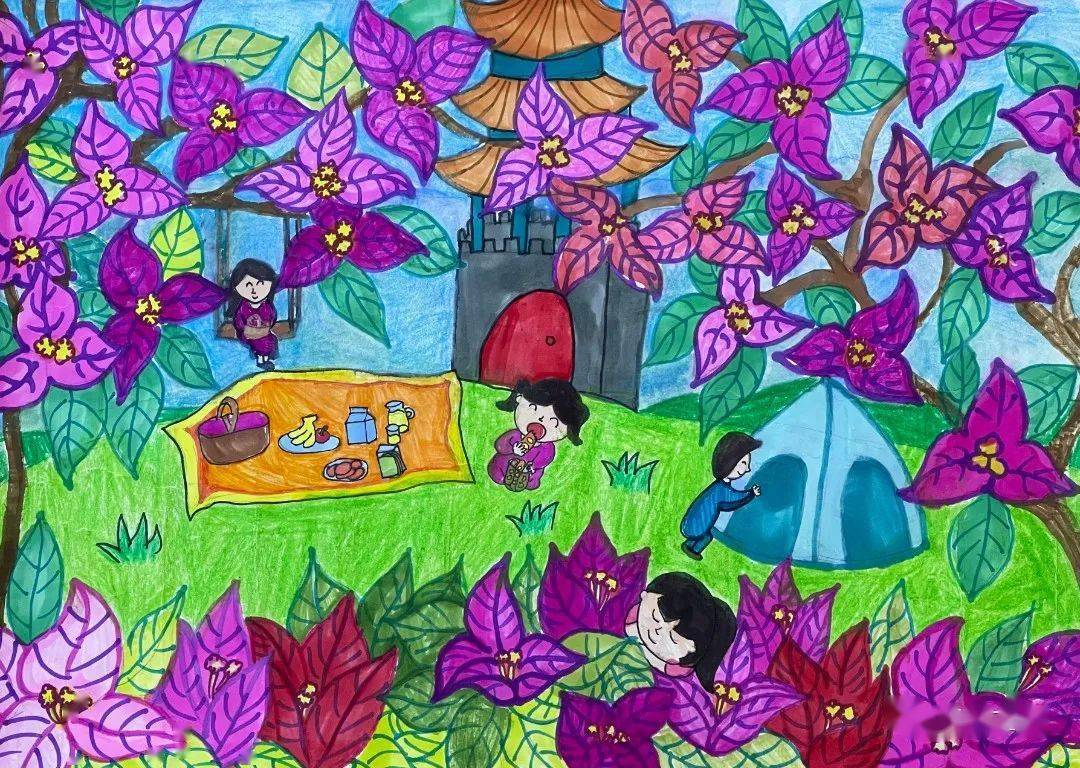 宜良县"妙手生花——三角梅"学生书画作品展示_廖雄_审核_the