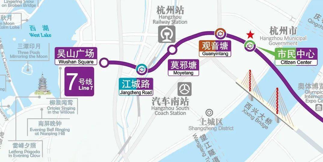 杭州地铁七号线路图图片