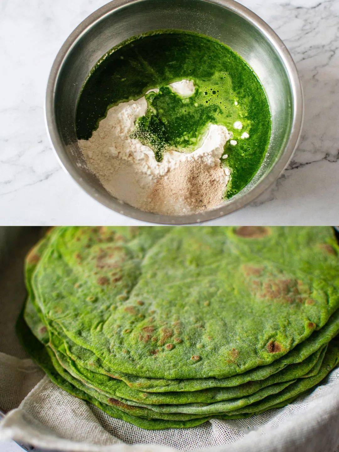 04|卷饼的升华:卷好饼后,折面朝下,放入锅中,小火煎至两面微焦.