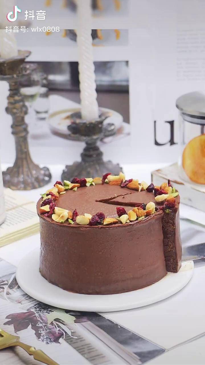冬天的巧克力让人变很暖焦糖巧克力甘纳许蛋糕安利甜品蛋糕创意烘焙