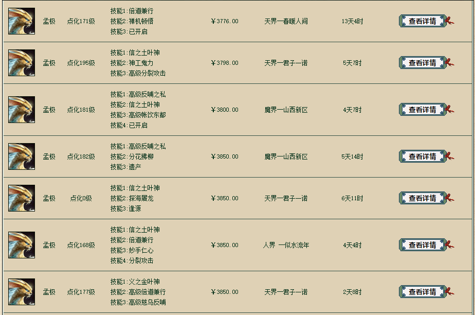 孟极_价位_价格