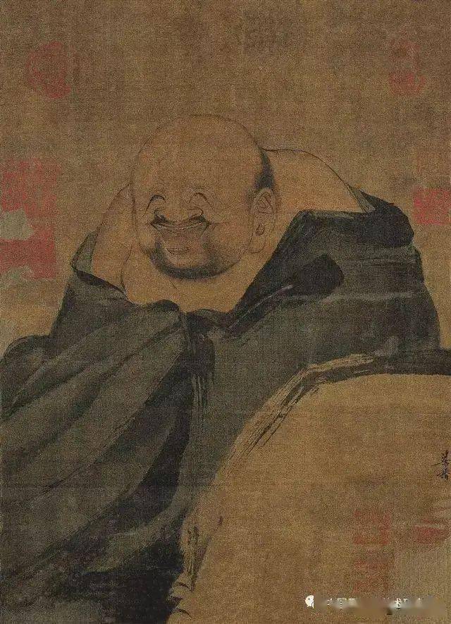 南宋梁楷《布袋和尚图》细节鉴赏_搜狐网